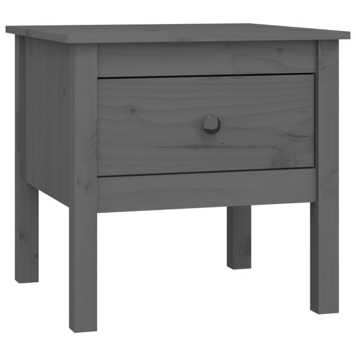 sidebord 50x50x49 cm massivt fyrretræ grå