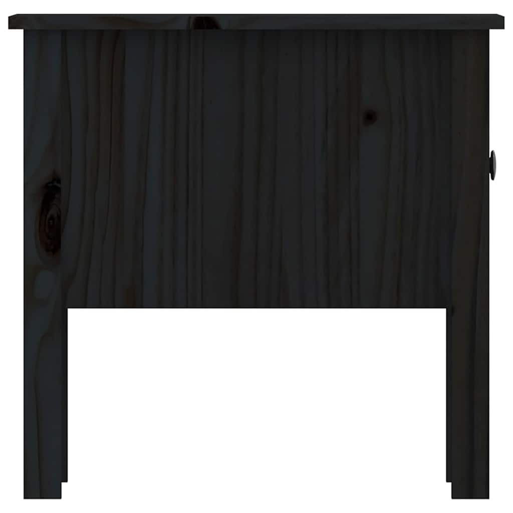 sidebord 50x50x49 cm massivt fyrretræ sort