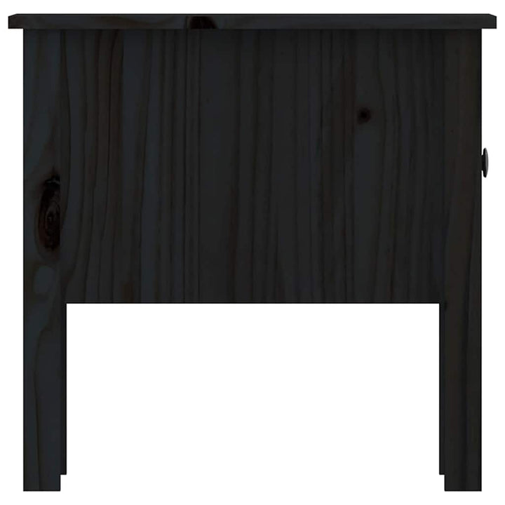 sidebord 50x50x49 cm massivt fyrretræ sort