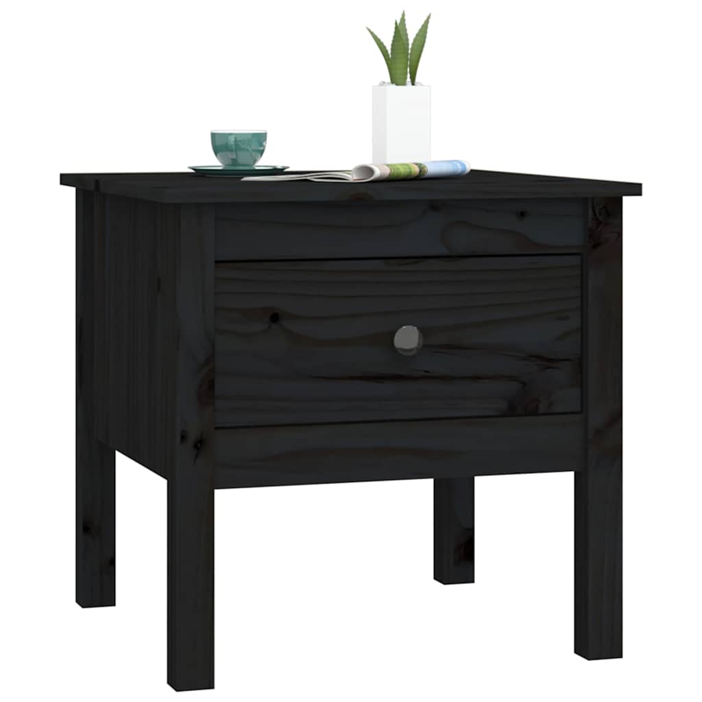 sideborde 2 stk. 50x50x49 cm massivt fyrretræ sort