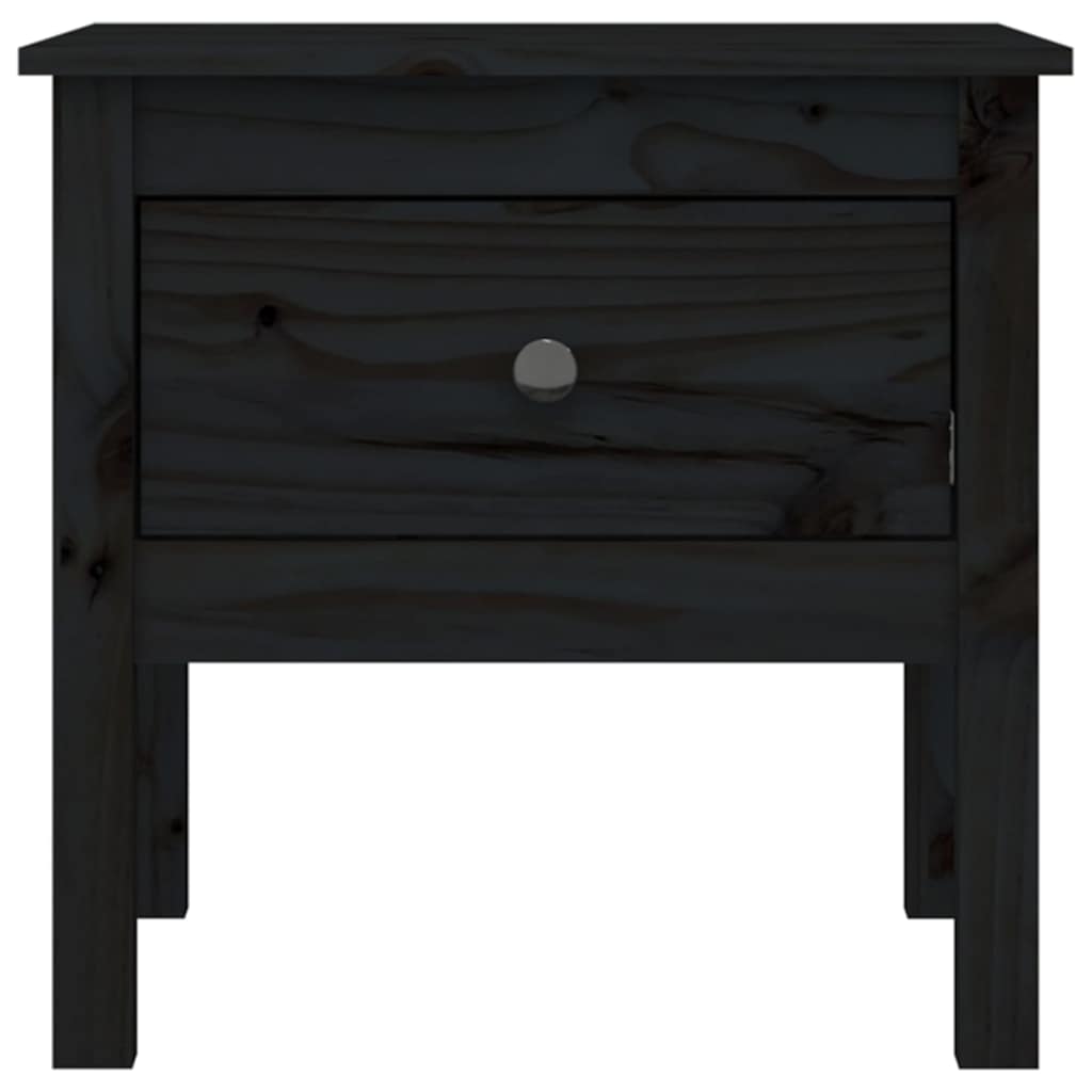 sideborde 2 stk. 50x50x49 cm massivt fyrretræ sort