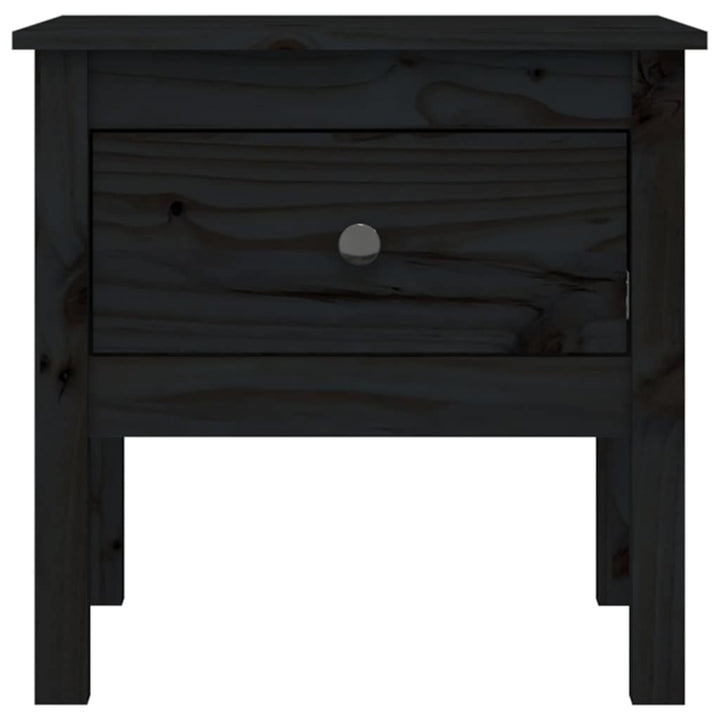 sideborde 2 stk. 50x50x49 cm massivt fyrretræ sort