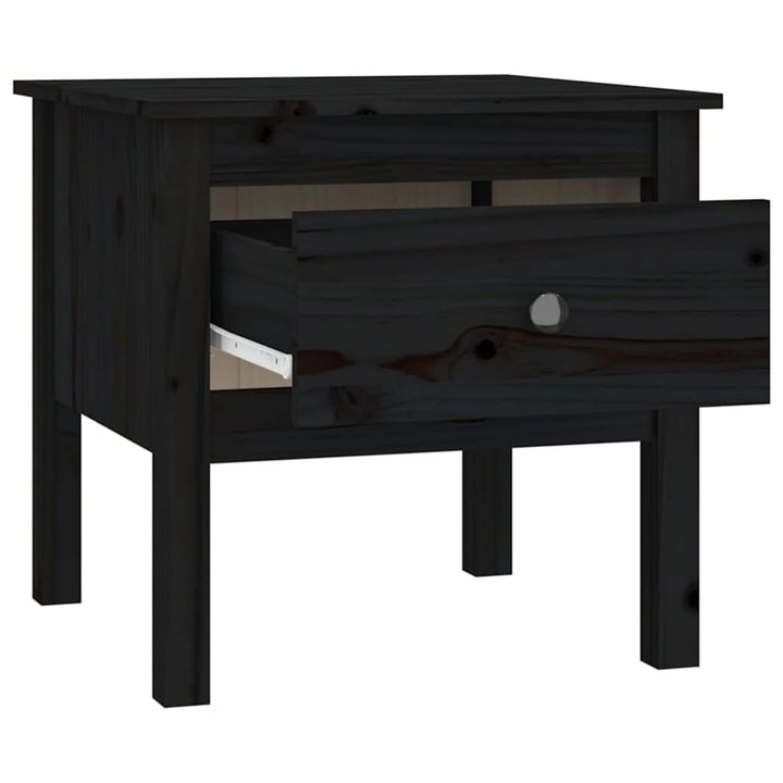 sideborde 2 stk. 50x50x49 cm massivt fyrretræ sort