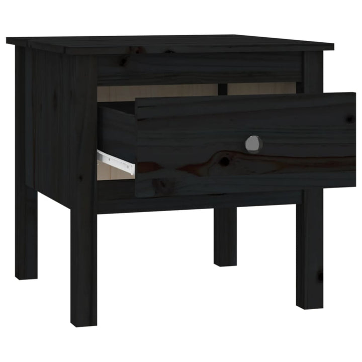 sideborde 2 stk. 50x50x49 cm massivt fyrretræ sort