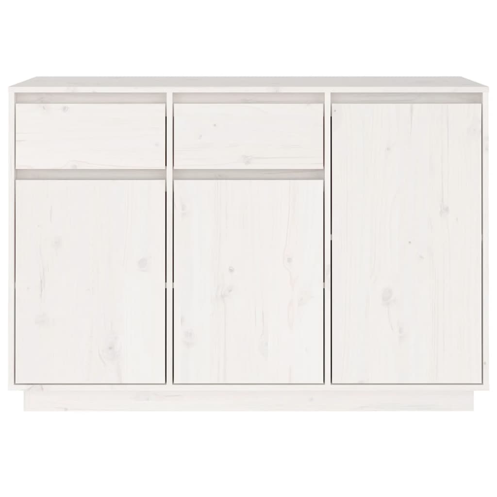 skænk 110x34x75 cm massivt fyrretræ hvid