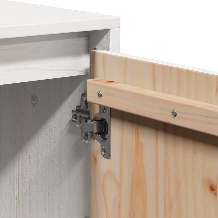 tv-bord 74x35x44 cm massivt fyrretræ hvid