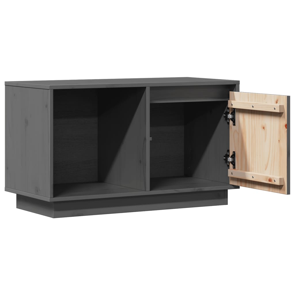 tv-bord 74x35x44 cm massivt fyrretræ grå
