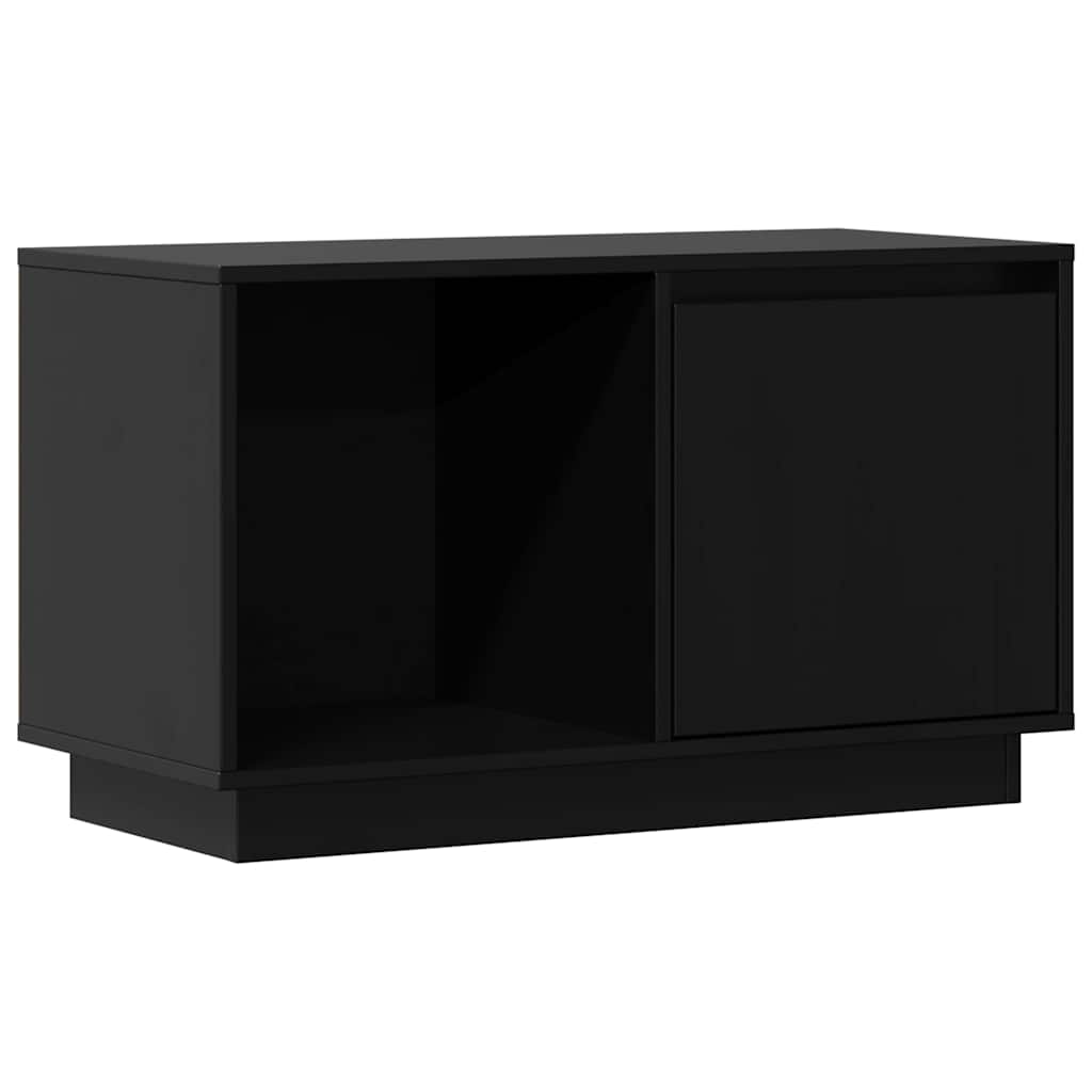 tv-bord 74x35x44 cm massivt fyrretræ sort