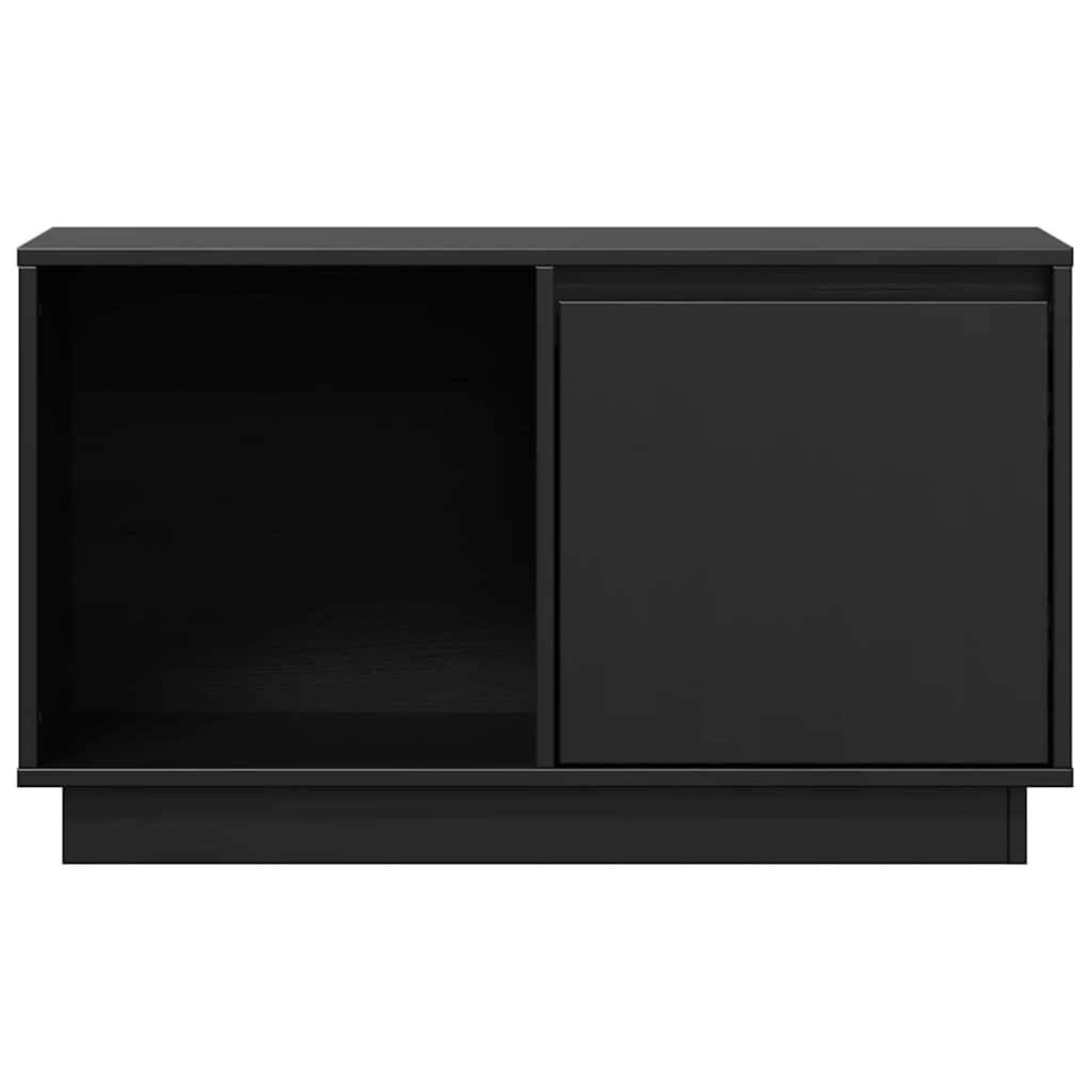 tv-bord 74x35x44 cm massivt fyrretræ sort