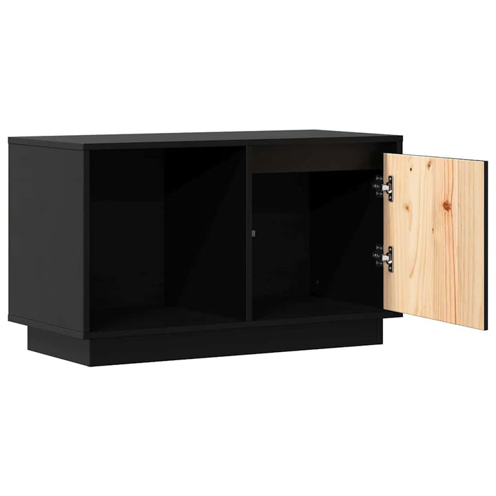 tv-bord 74x35x44 cm massivt fyrretræ sort