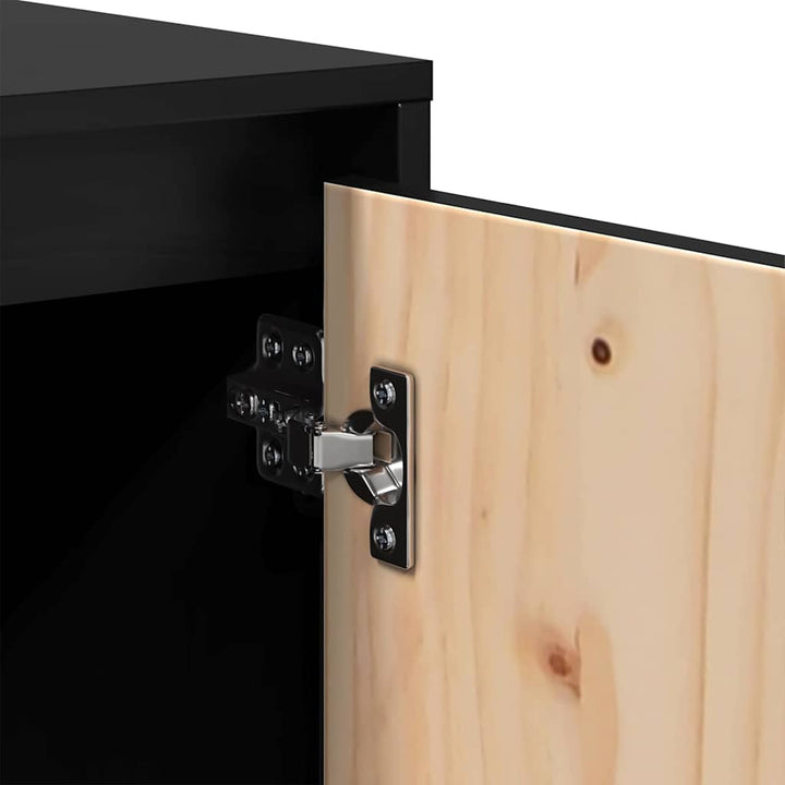 tv-bord 74x35x44 cm massivt fyrretræ sort
