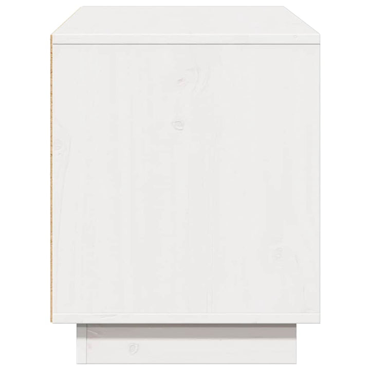 tv-bord 110,5x35x44 cm massivt fyrretræ hvid