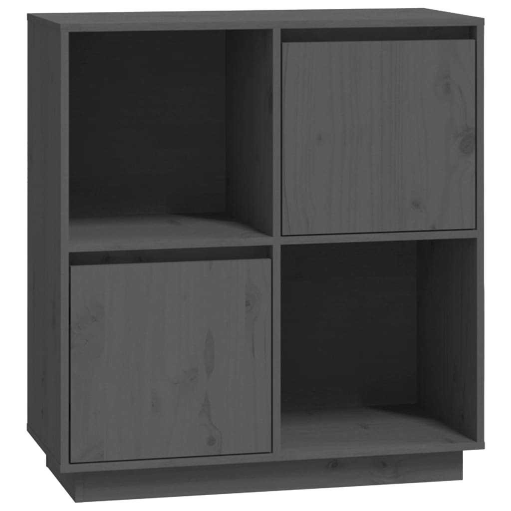 skænk 74x35x80 cm massivt fyrretræ grå
