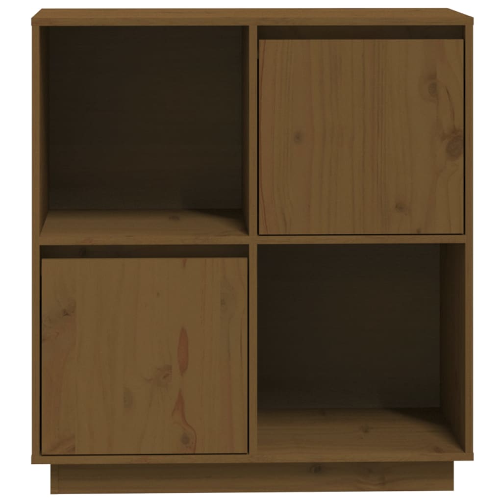skænk 74x35x80 cm massivt fyrretræ gyldenbrun