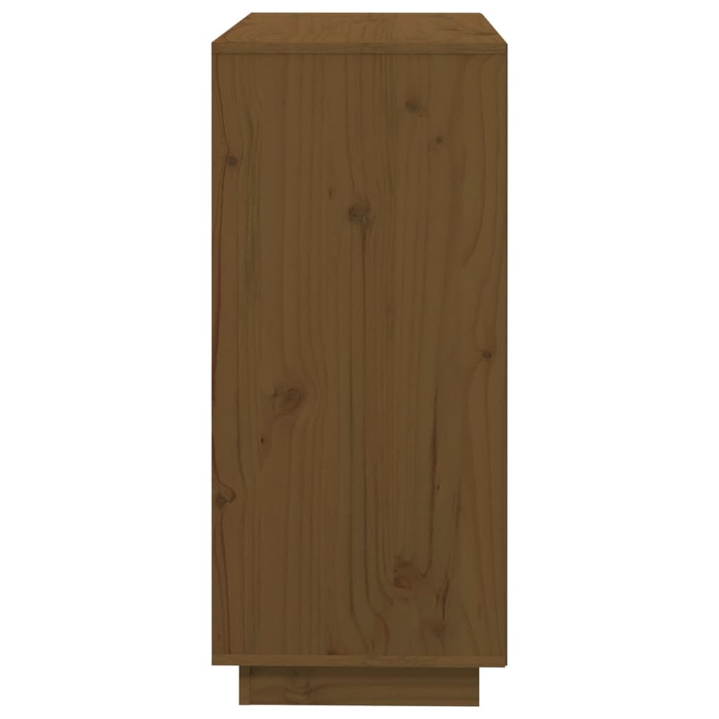 skænk 74x35x80 cm massivt fyrretræ gyldenbrun