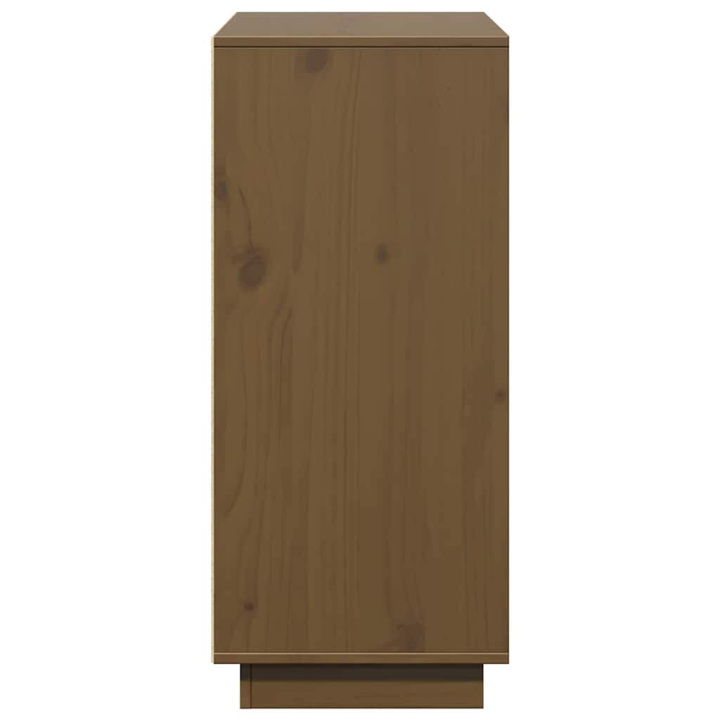 skænk 110,5x35x80 cm massivt fyrretræ gyldenbrun