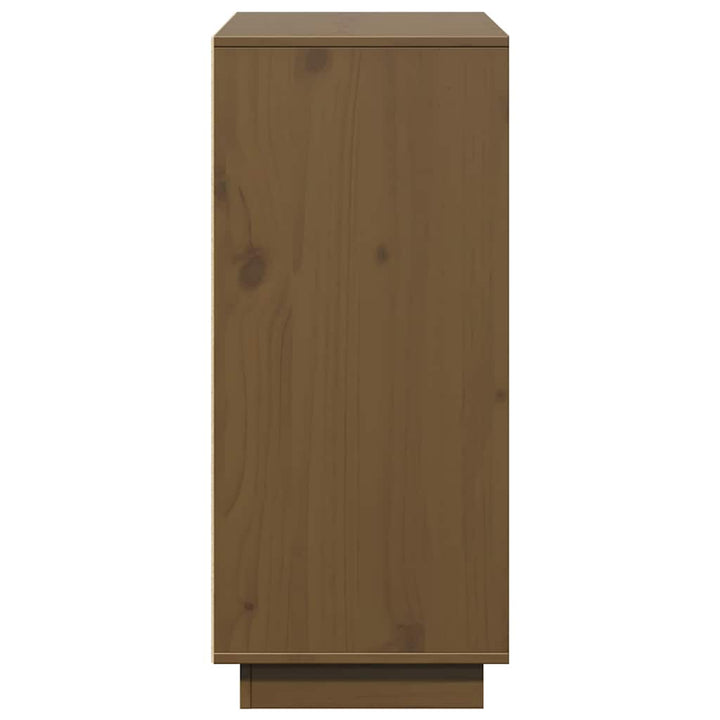 skænk 110,5x35x80 cm massivt fyrretræ gyldenbrun