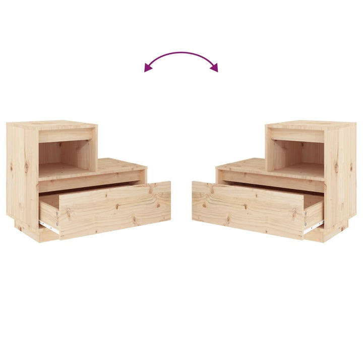 sengebord 60x34x51 cm massivt fyrretræ
