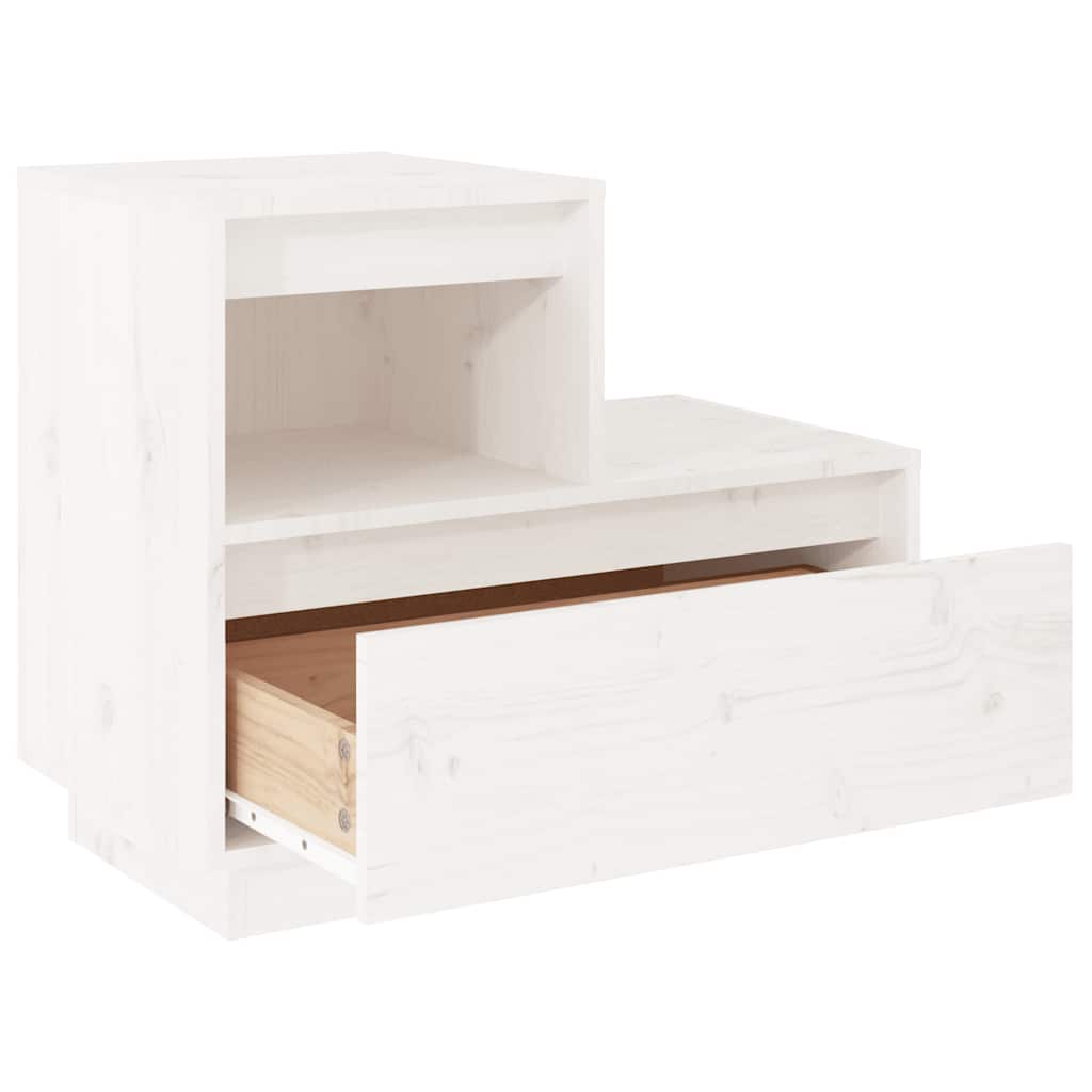 sengeborde 2 stk. 60x34x51 cm massivt fyrretræ hvid