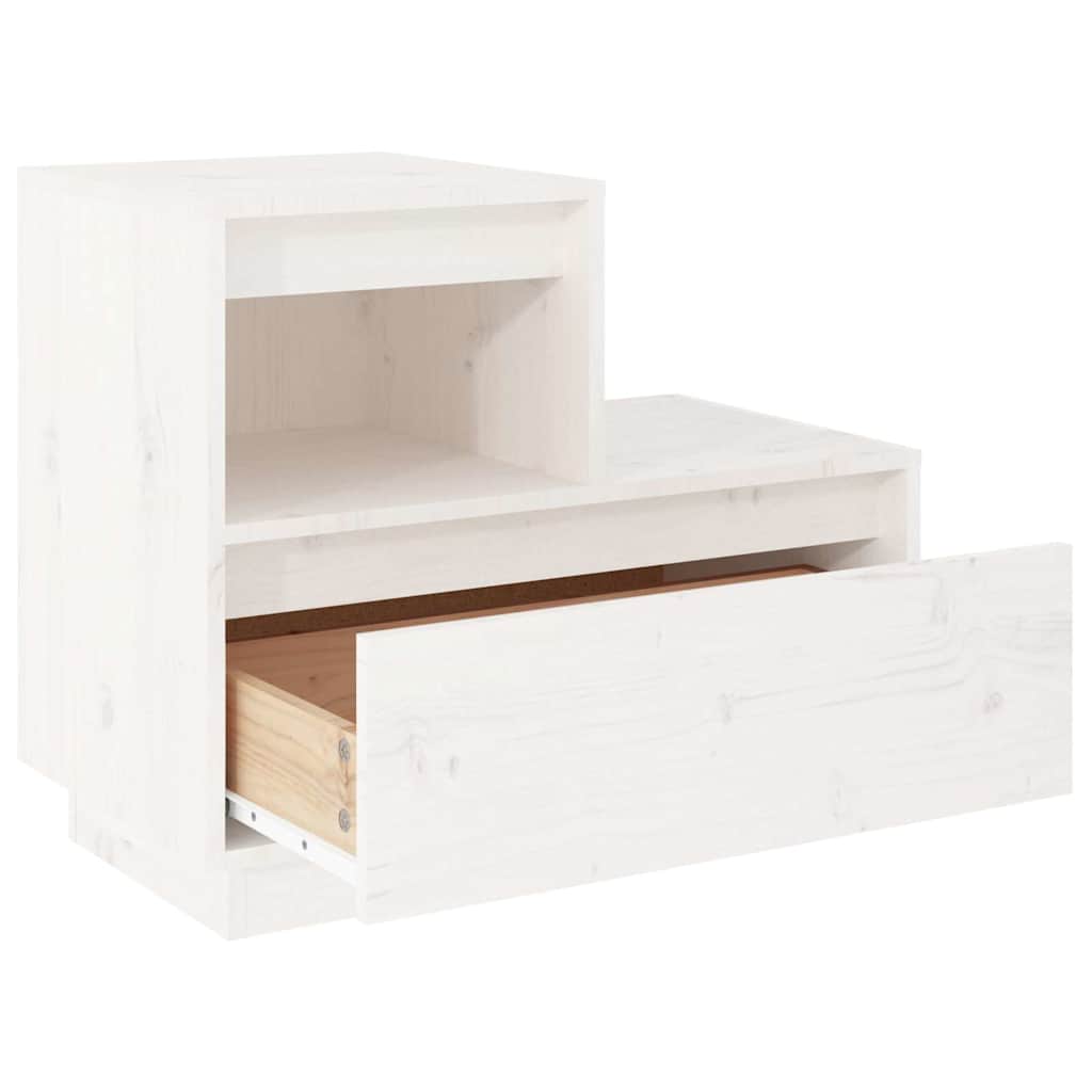 sengeborde 2 stk. 60x34x51 cm massivt fyrretræ hvid