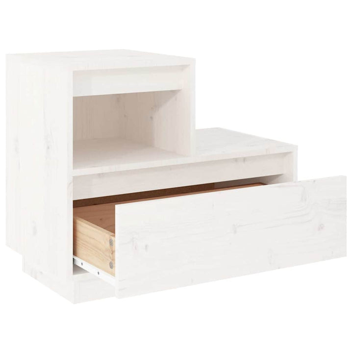 sengeborde 2 stk. 60x34x51 cm massivt fyrretræ hvid