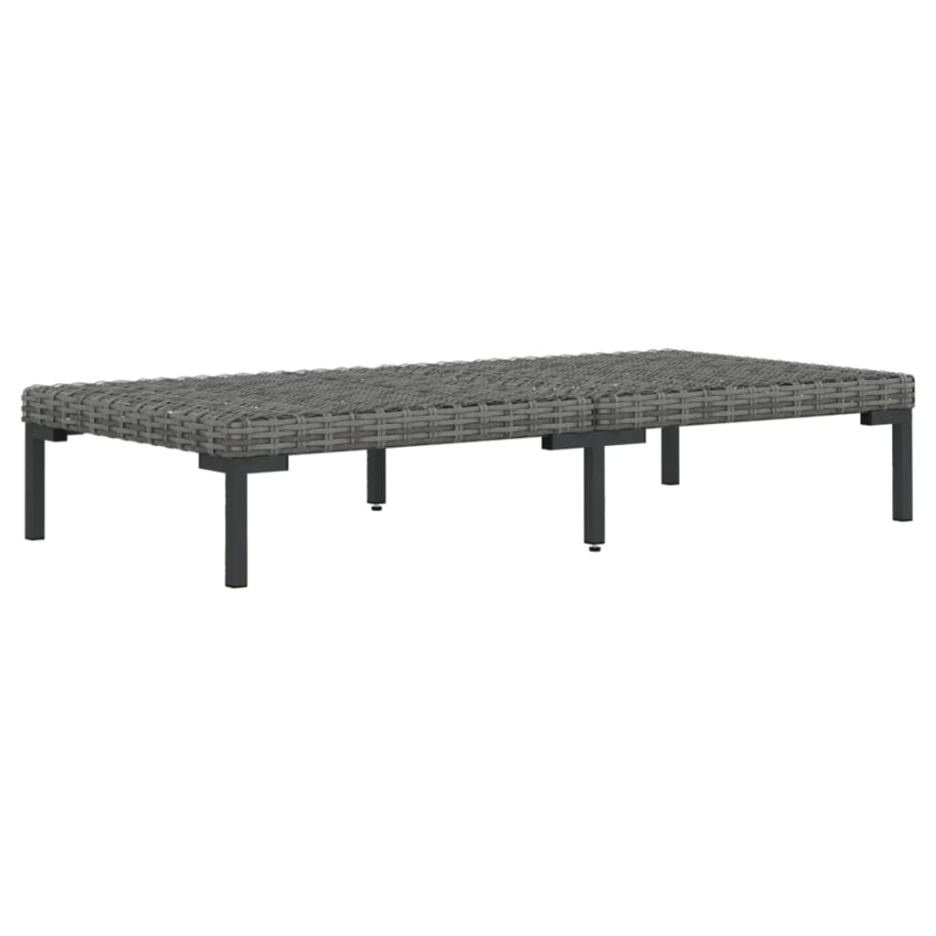 loungesæt til haven 7 dele med hynder polyrattan mørkegrå