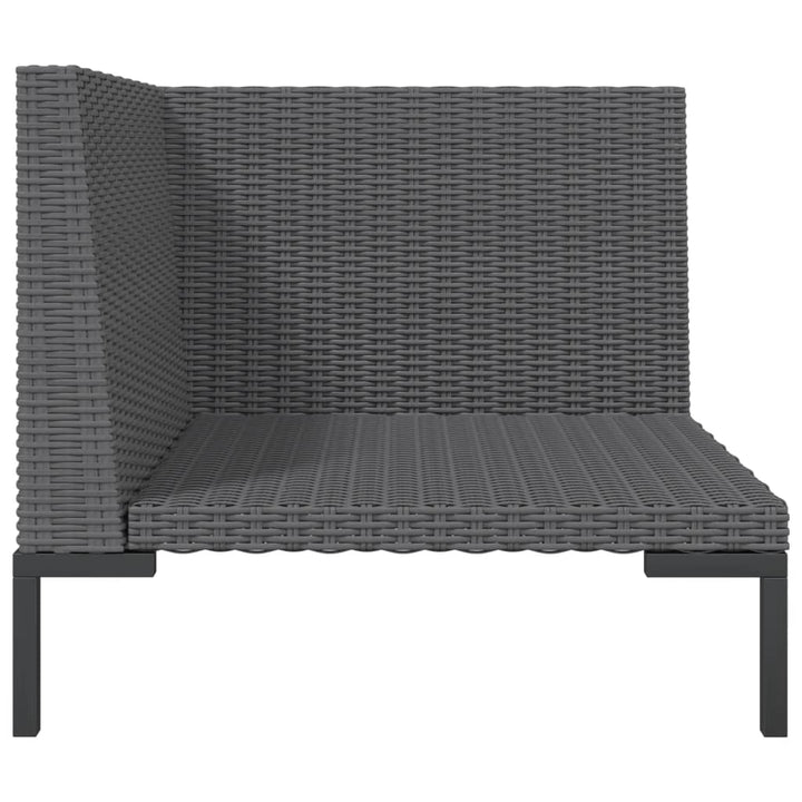 loungesæt til haven 8 dele med hynder polyrattan mørkegrå