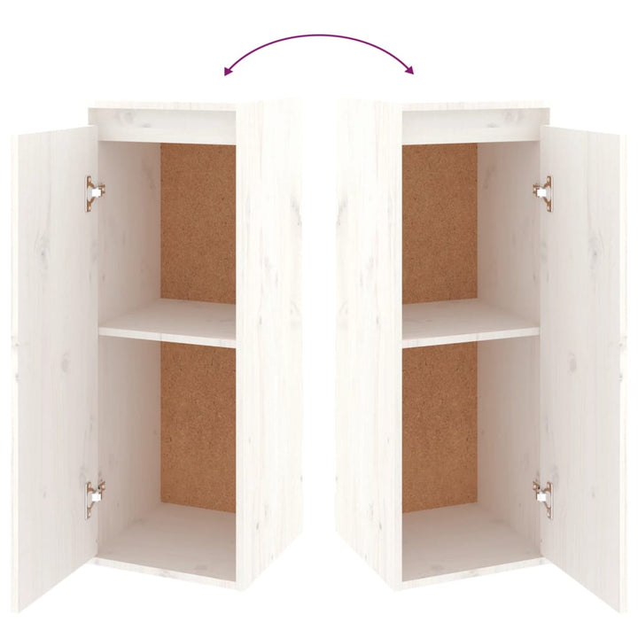 tv-skabe 6 dele massivt fyrretræ hvid