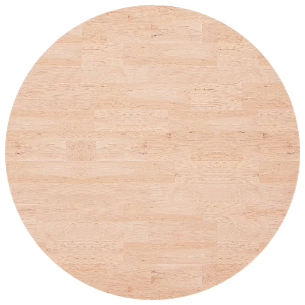 rund bordplade Ø90x1,5 cm ubehandlet massivt egetræ