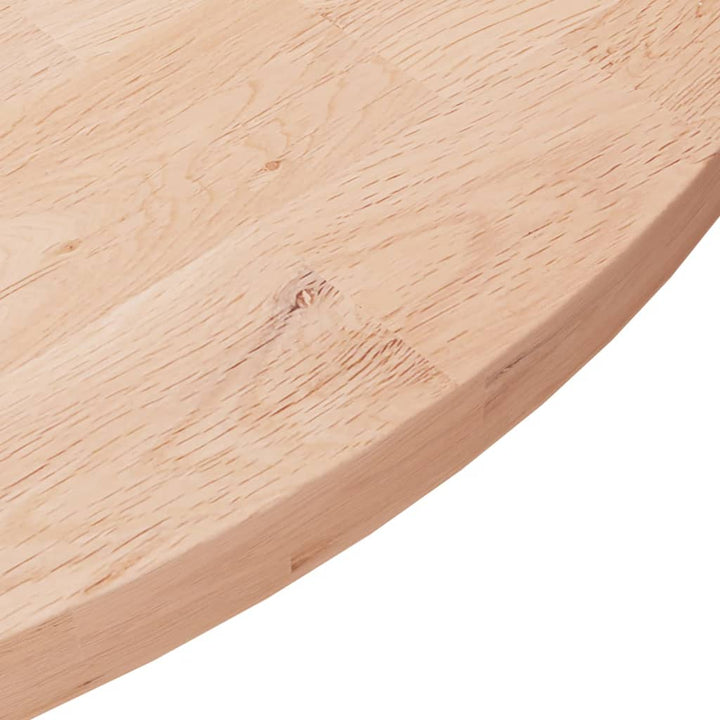 rund bordplade Ø70x2,5 cm ubehandlet massivt egetræ