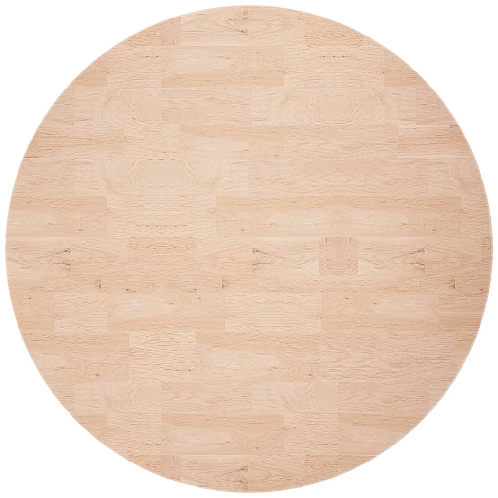 rund bordplade Ø80x2,5 cm ubehandlet massivt egetræ