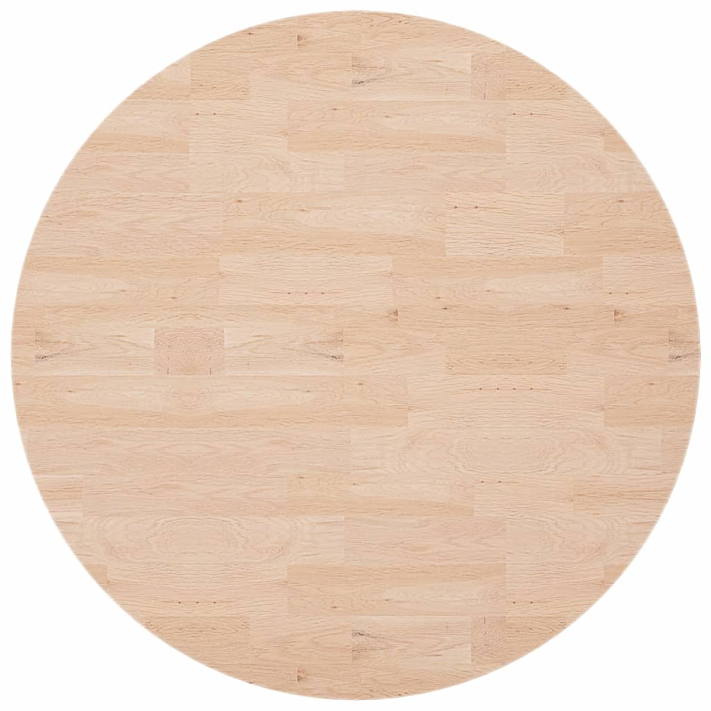 rund bordplade Ø90x2,5 cm ubehandlet massivt egetræ