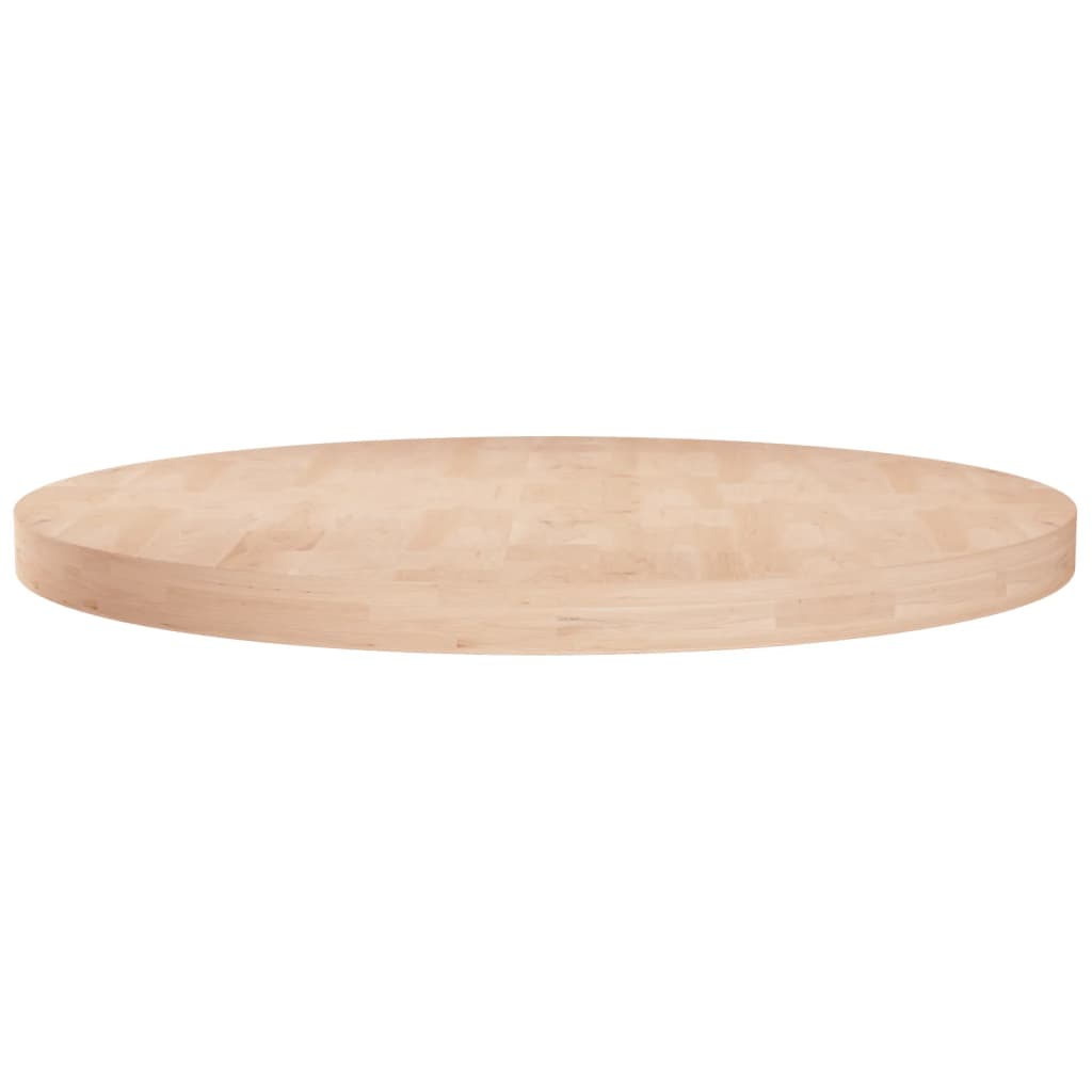 rund bordplade Ø70x4 cm ubehandlet massivt egetræ