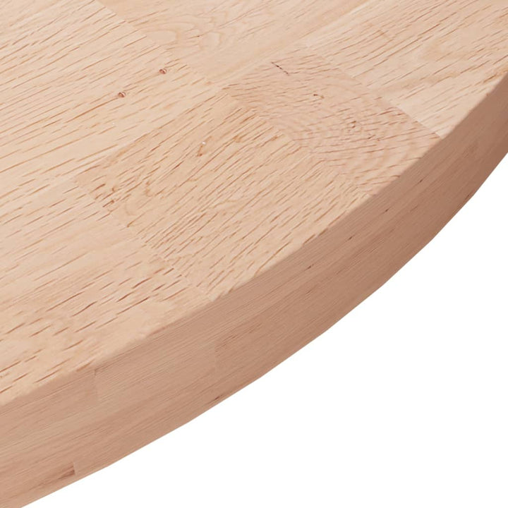 rund bordplade Ø70x4 cm ubehandlet massivt egetræ