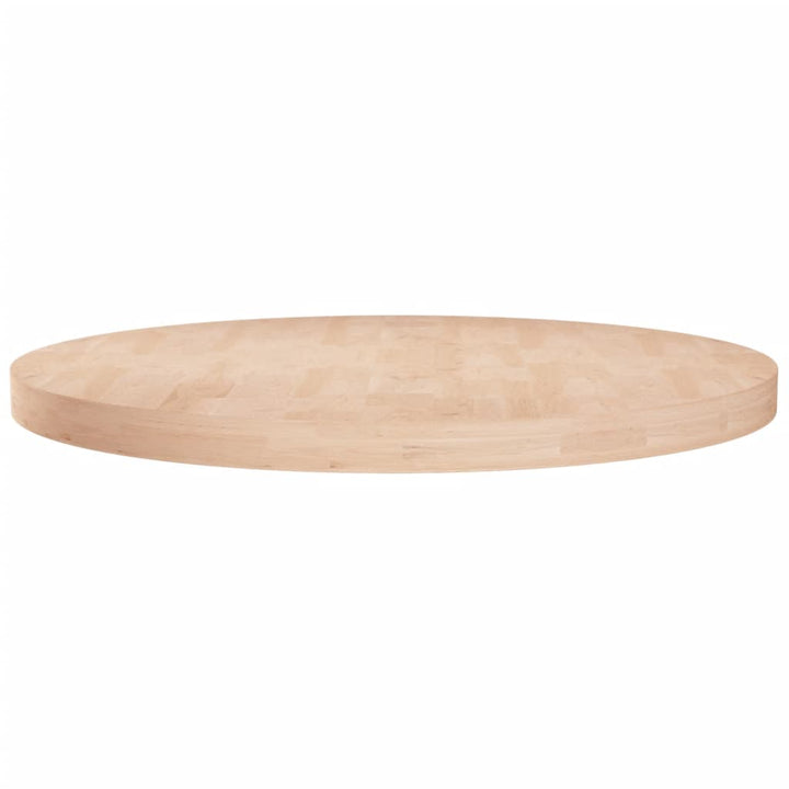 rund bordplade Ø80x4 cm ubehandlet massivt egetræ