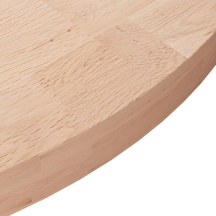 rund bordplade Ø80x4 cm ubehandlet massivt egetræ