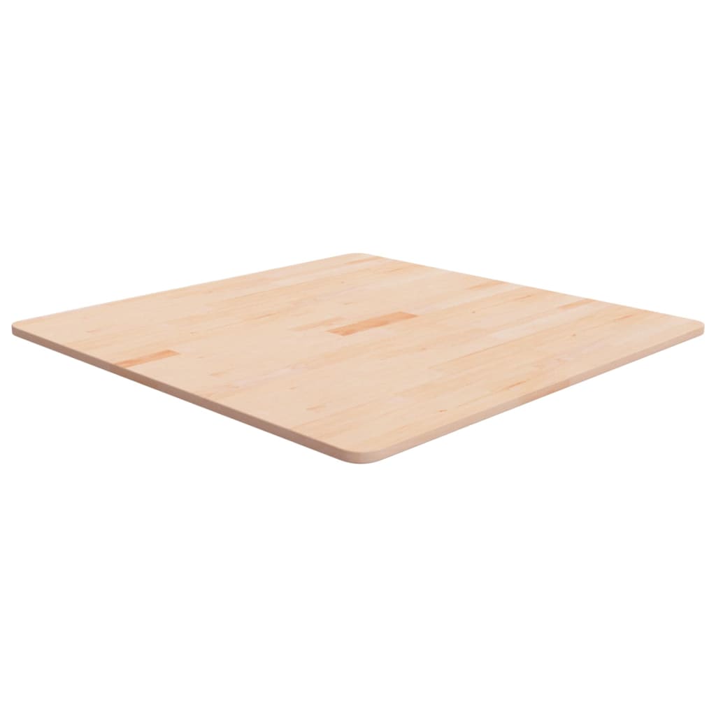 firkantet bordplade 80x80x1,5 cm ubehandlet massivt egetræ