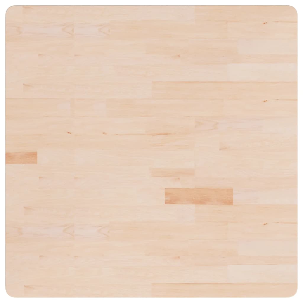firkantet bordplade 90x90x1,5 cm ubehandlet massivt egetræ