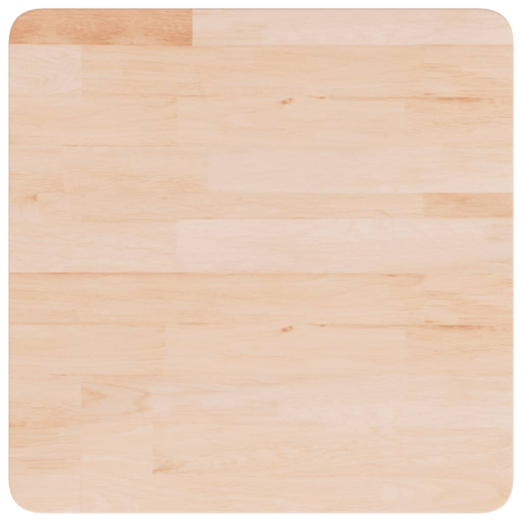 firkantet bordplade 50x50x2,5 cm ubehandlet massivt egetræ