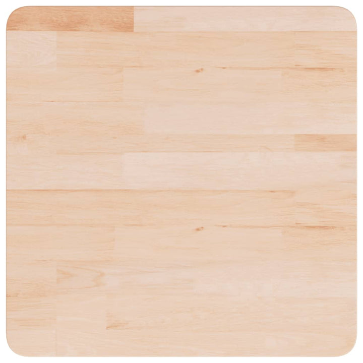 firkantet bordplade 50x50x2,5 cm ubehandlet massivt egetræ