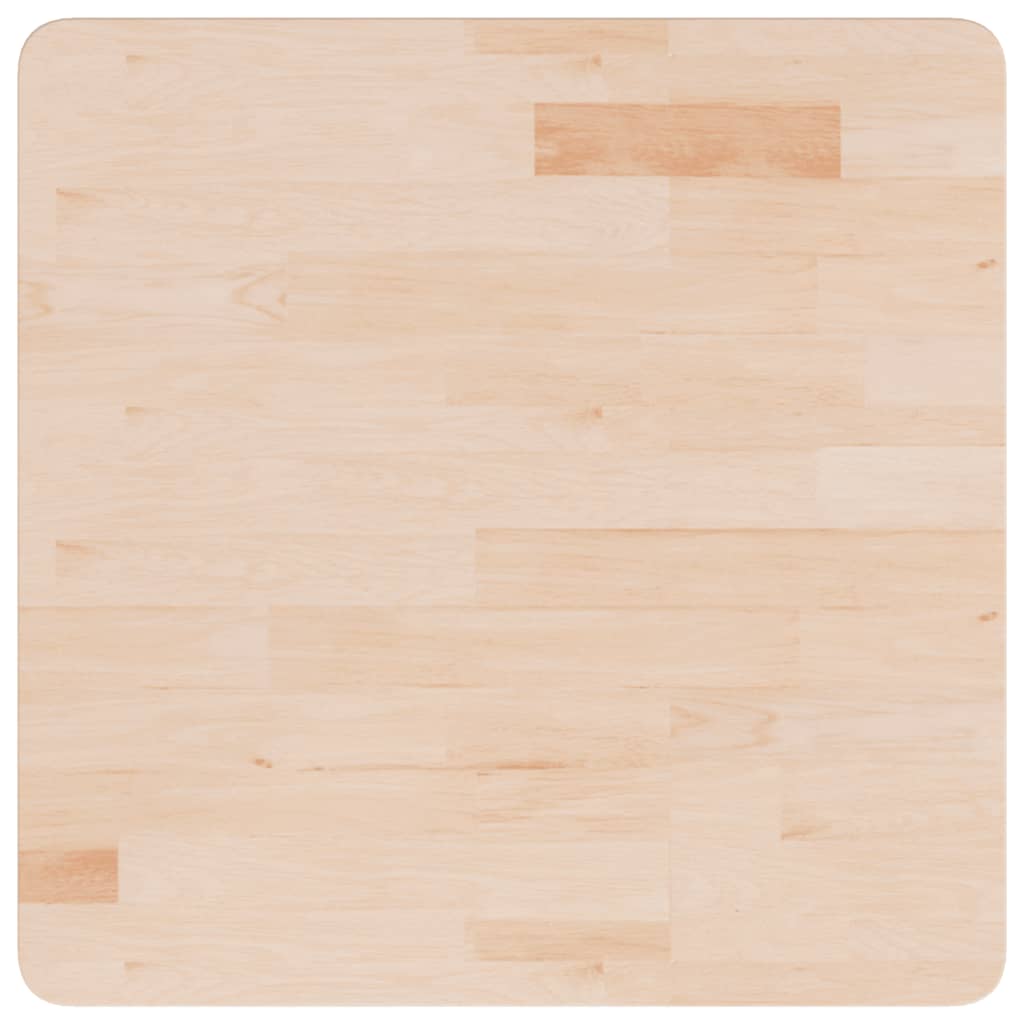 firkantet bordplade 60x60x2,5 cm ubehandlet massivt egetræ