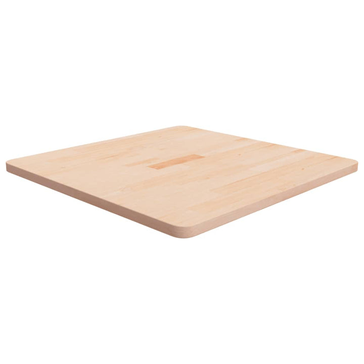 firkantet bordplade 70x70x2,5 cm ubehandlet massivt egetræ