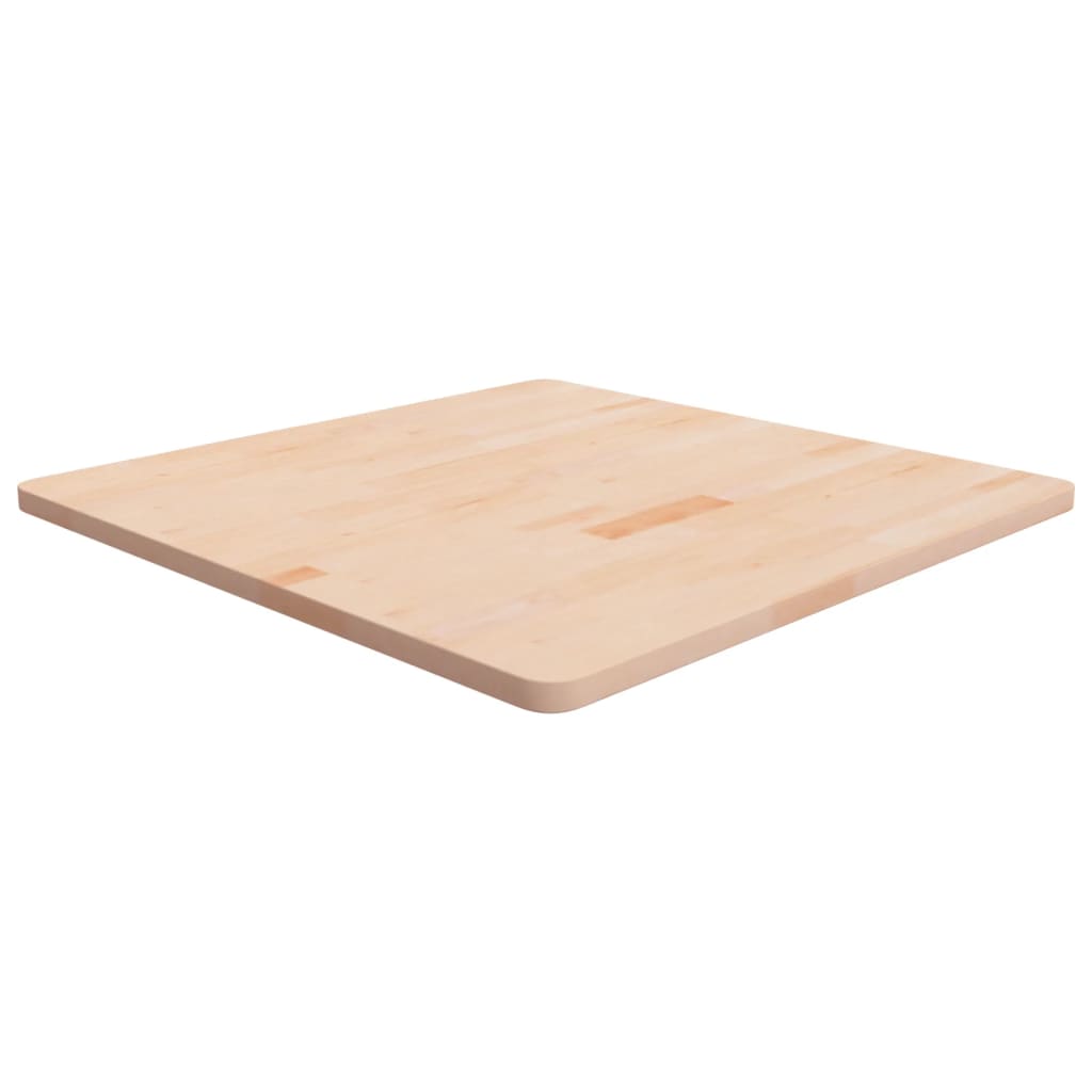 firkantet bordplade 80x80x2,5 cm ubehandlet massivt egetræ
