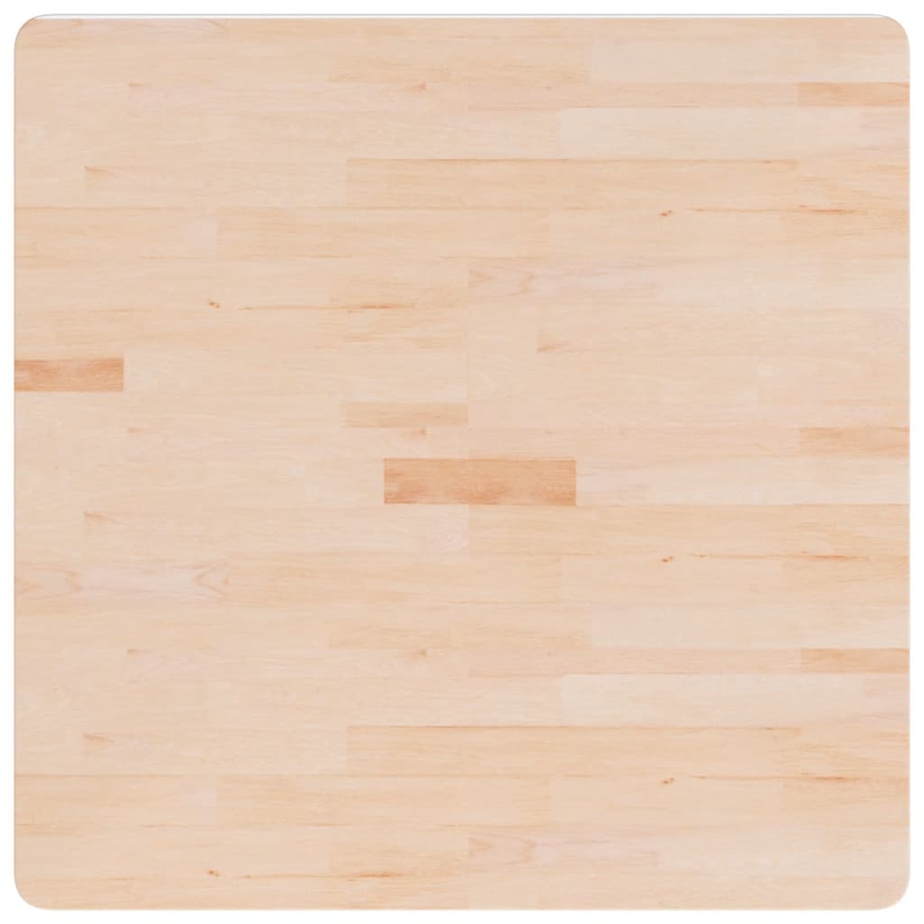firkantet bordplade 80x80x2,5 cm ubehandlet massivt egetræ