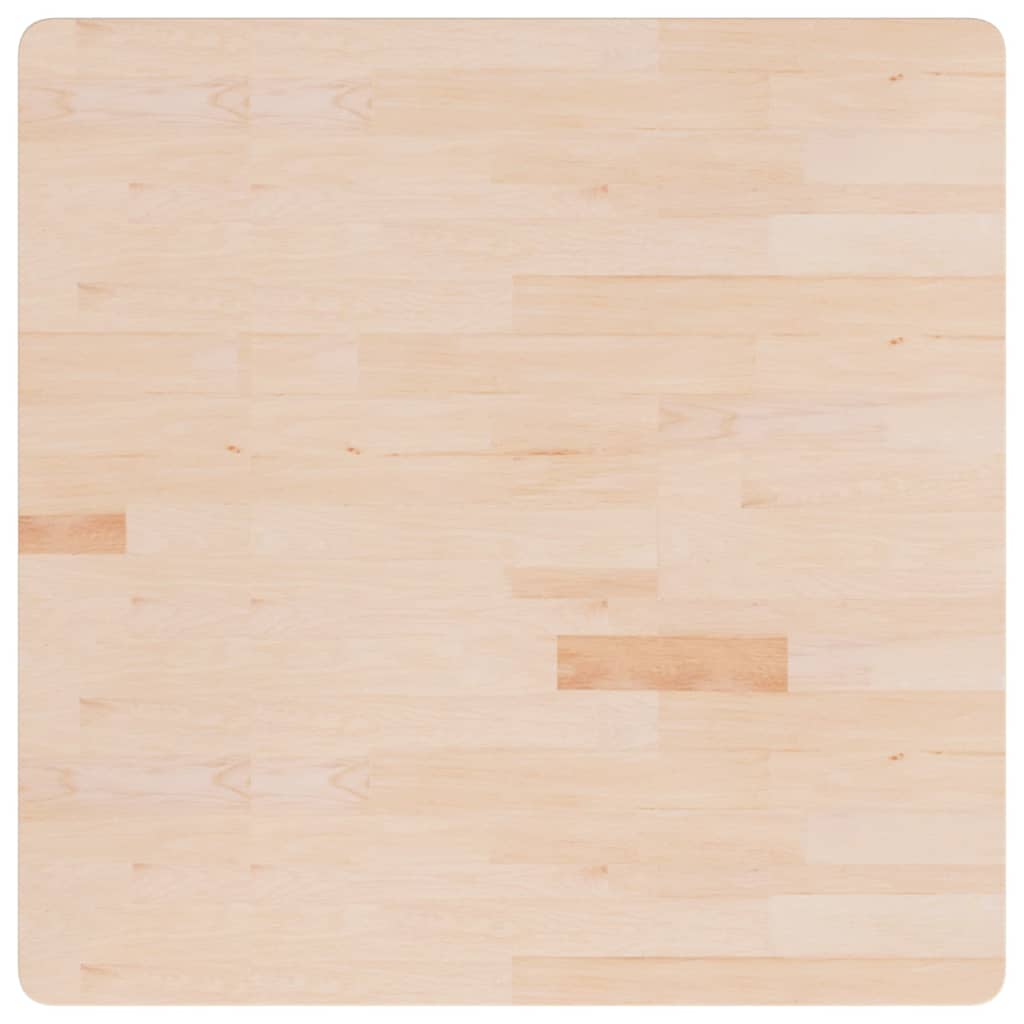 firkantet bordplade 90x90x2,5cm ubehandlet massivt egetræ