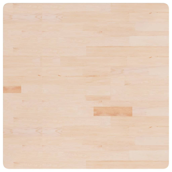 firkantet bordplade 90x90x2,5cm ubehandlet massivt egetræ