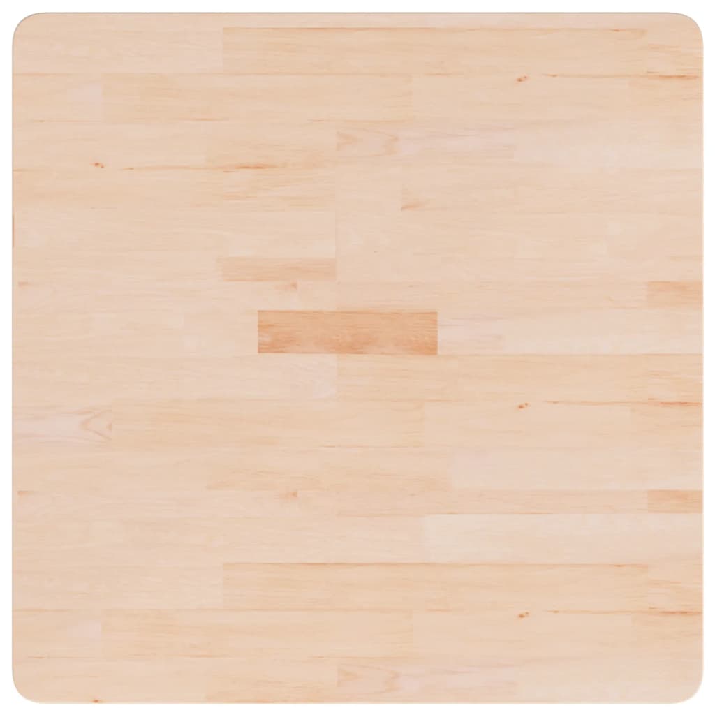 firkantet bordplade 70x70x4 cm ubehandlet massivt egetræ