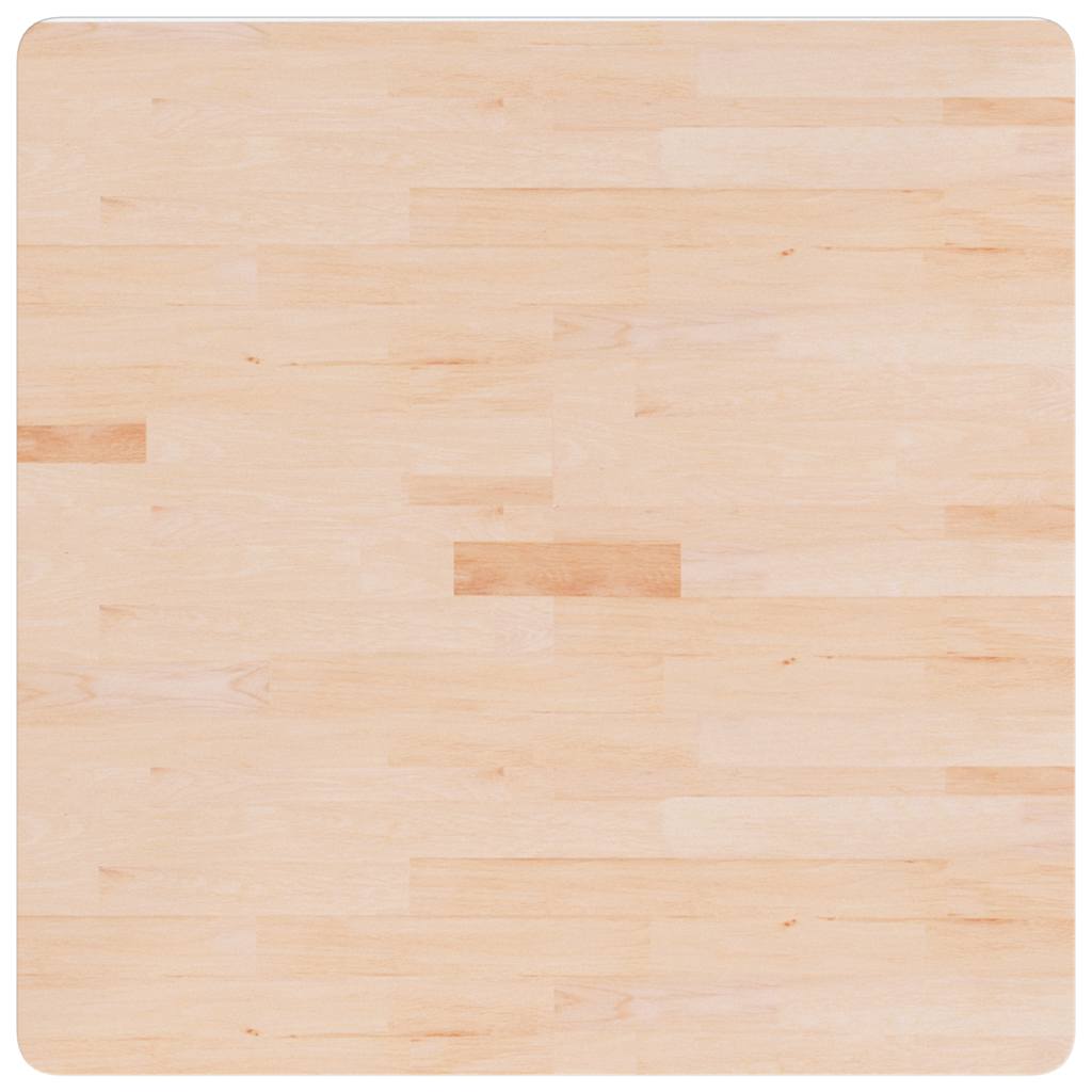 firkantet bordplade 80x80x4 cm ubehandlet massivt egetræ