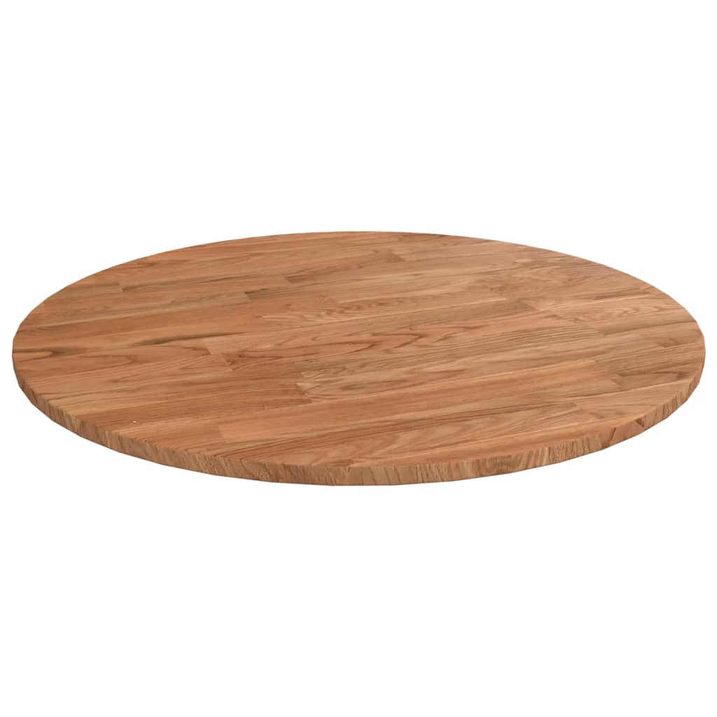 rund bordplade Ø40x1,5 cm behandlet massivt egetræ lysebrun