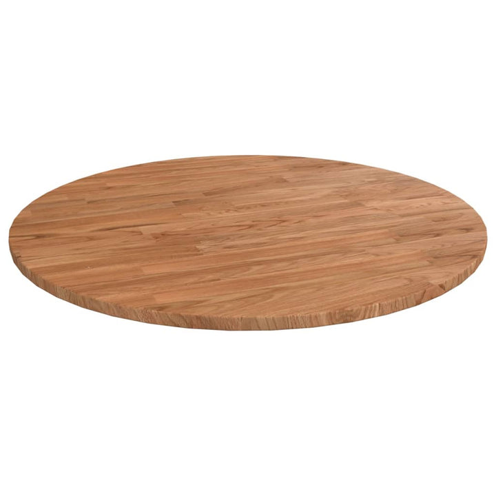 rund bordplade Ø60x1,5 cm behandlet massivt egetræ lysebrun